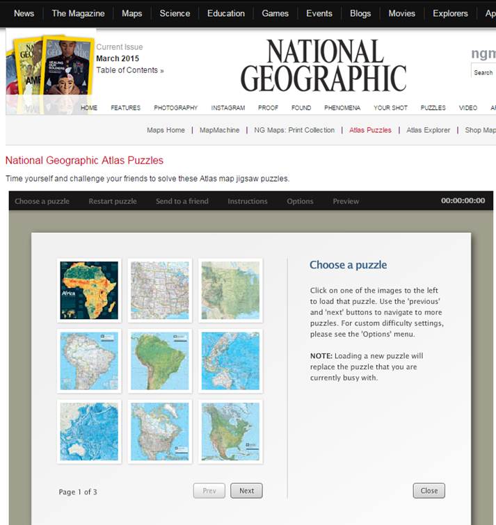 Daily navigation jigsaw puzzle national geographic